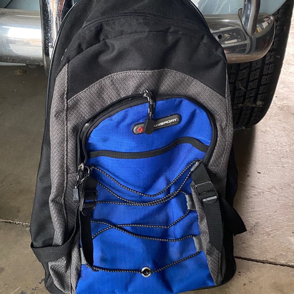 Rolling Luggage Backpack black/ blue/gray